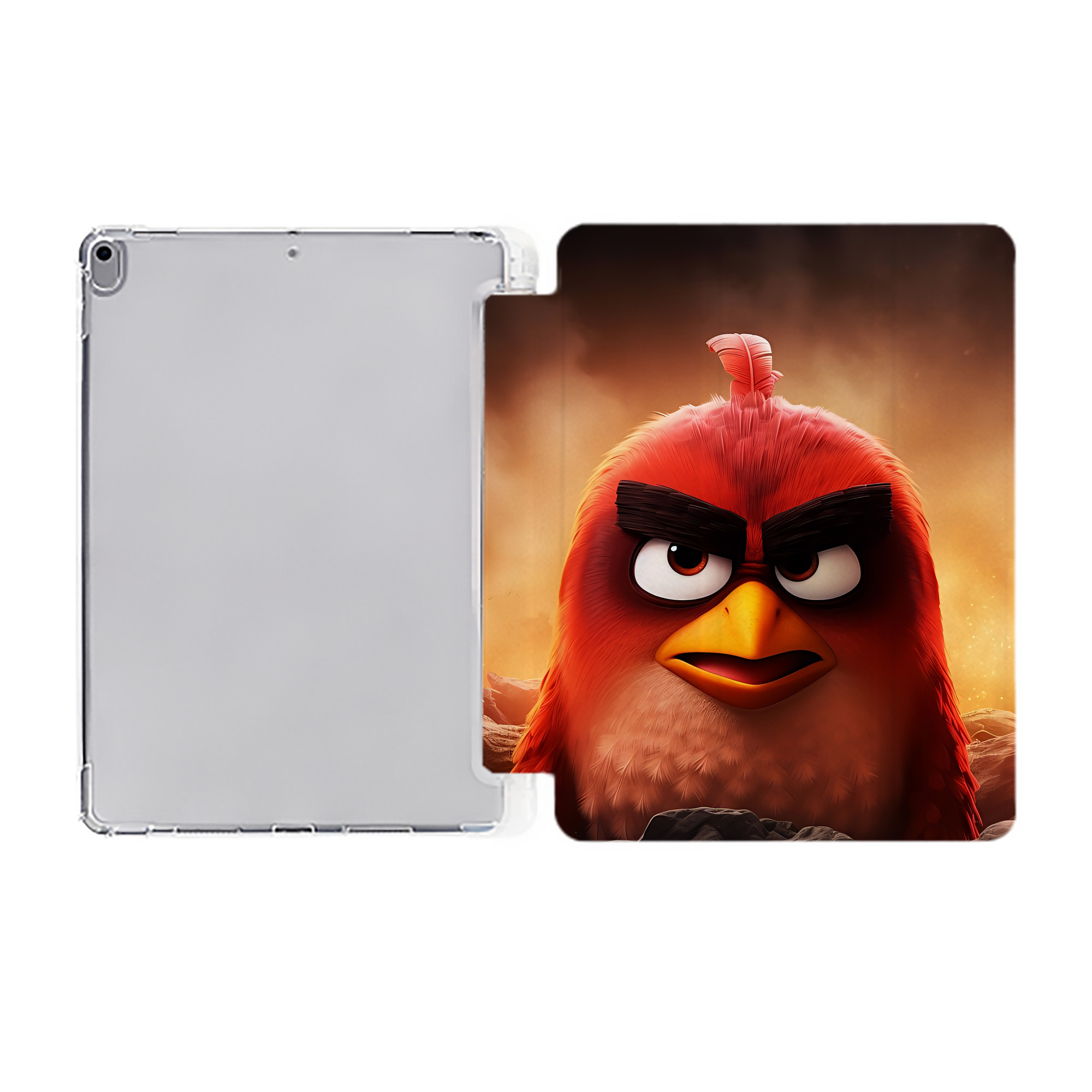 （画像用） Angry Birds アングリーバード IPad ケース ペン収納付き 三つ折りスタンド PUレザー×シリコン 対応機種9.5/10.5/10.9インチ